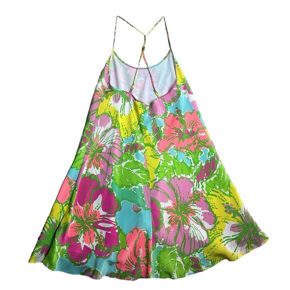 Lilly Pulitzer Womens XS Silk Tropical Floral Slip Dress Y2K Resort Vacation - Picture 4 of 14
